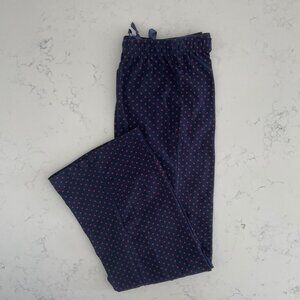 Tommy Hilfiger Pull On Elasticized Waist Polka Dot PrintPJ Bottoms Navy+Red Sz M